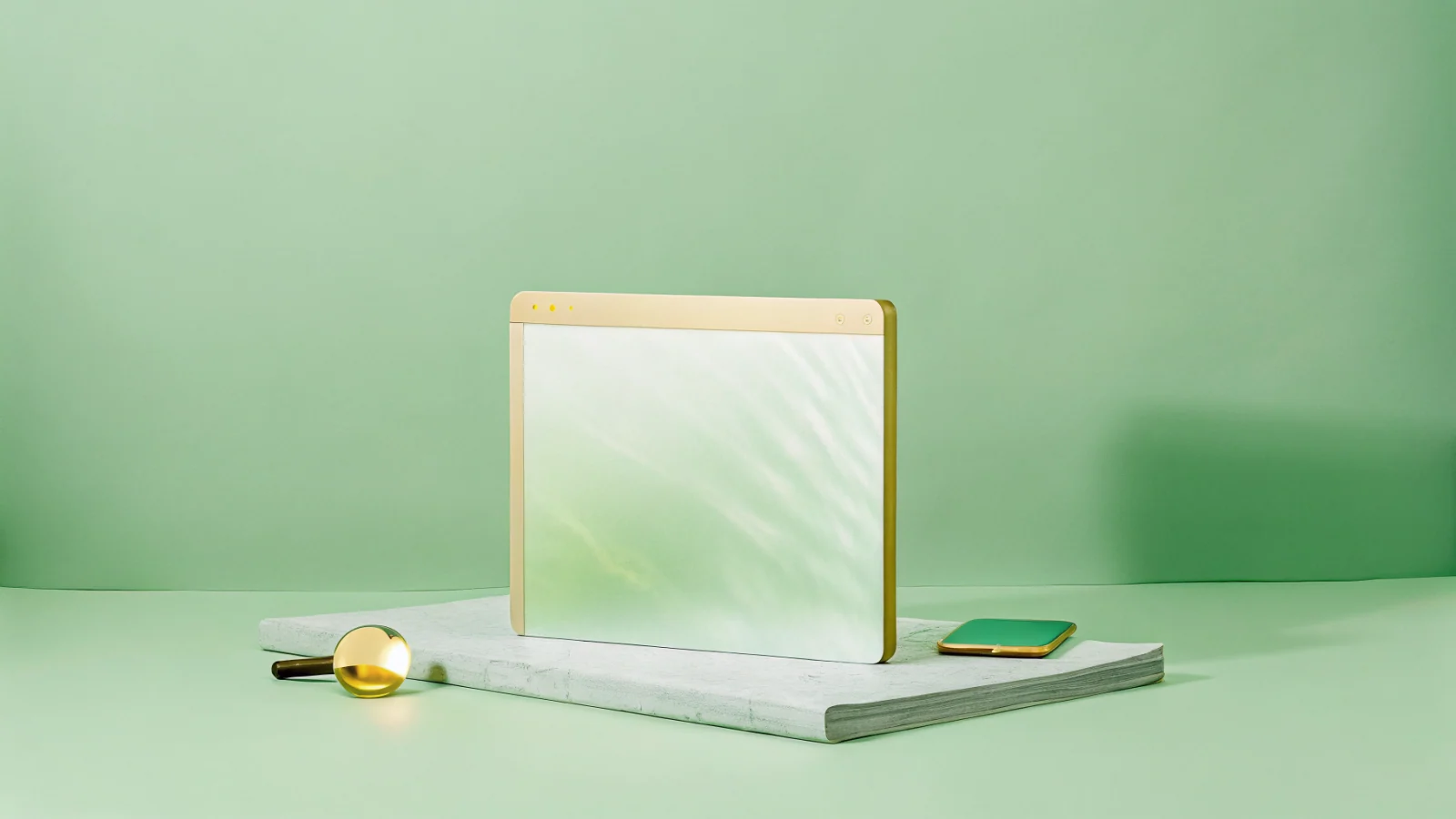 A clean terminal window with a soft cursor on a wooden desk beside a small magnifying glass, suggesting AI-assisted code analysis