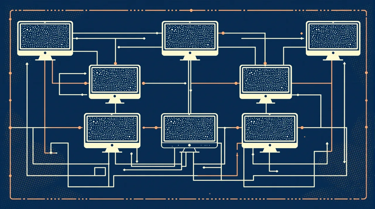 CLAUDE.md for agencies: scaling AI coding standards across client projects -- line-art illustration