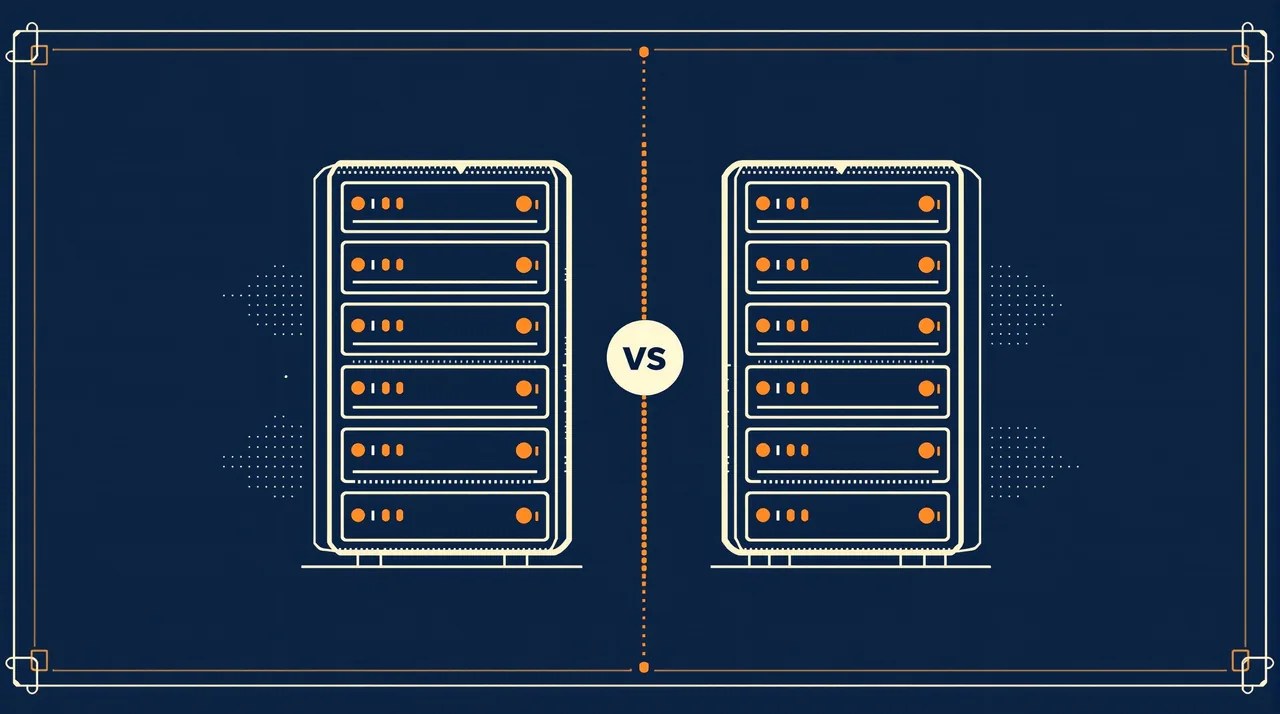 Fractional CTO vs CMO in 2026: when each one wins -- line-art illustration