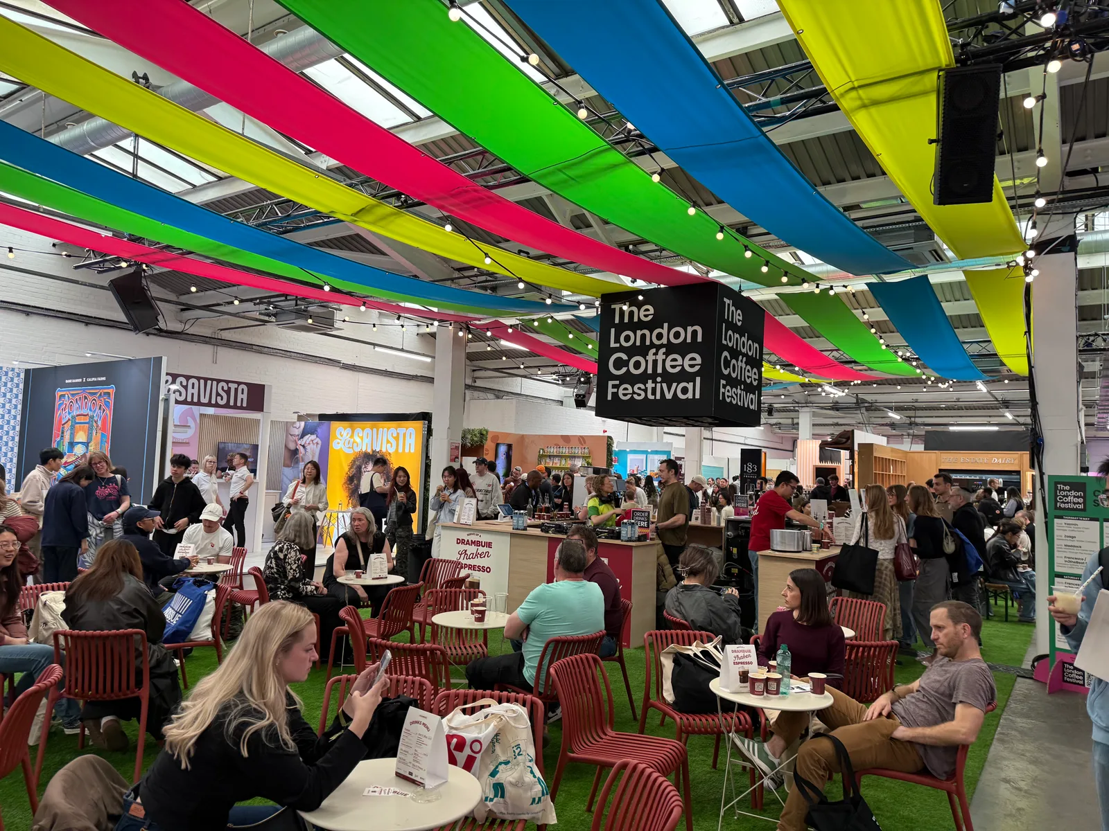London Coffee Festival 2026 — one of 30+ filter and cold-brew stations, all in one room.