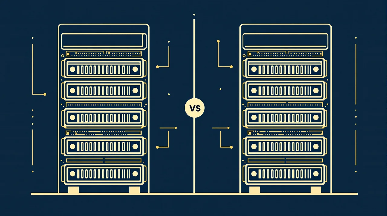 Kinsta vs WP Engine 2026: honest head-to-head, no affiliate kickback -- line-art illustration