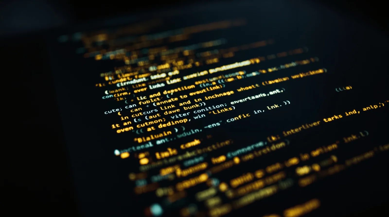 A plain-text document glowing on a dark surface with lines resolving into a map of links, suggesting an llms.txt file for AI crawlers