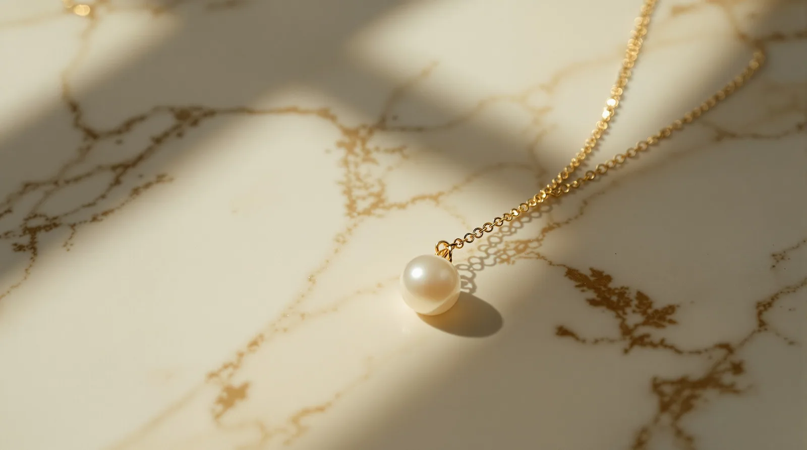 Colar de diamante em uma caixa preta envernizada sobre uma mesa de carvalho com luz suave e encoberta
