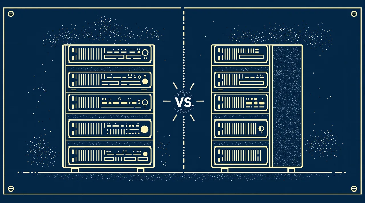 Namecheap vs GoDaddy in 2026: honest pricing versus brand reach -- line-art illustration