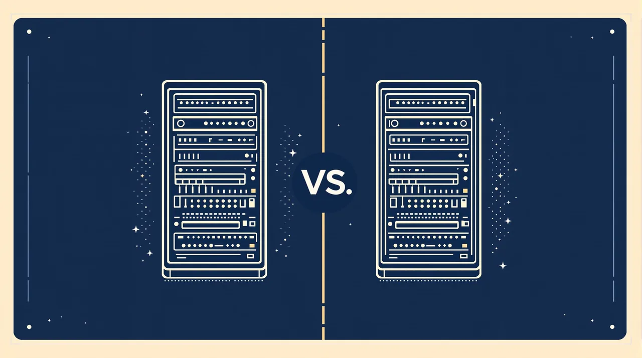Netlify vs Vercel for Next.js: Which One Deploys It Better -- line-art illustration