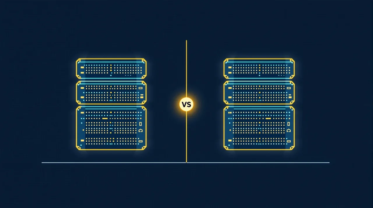 WordPress vs Next.js in 2026: my honest comparison -- line-art illustration